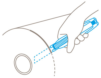 Illustration Papierrolle mit Cutter schneiden