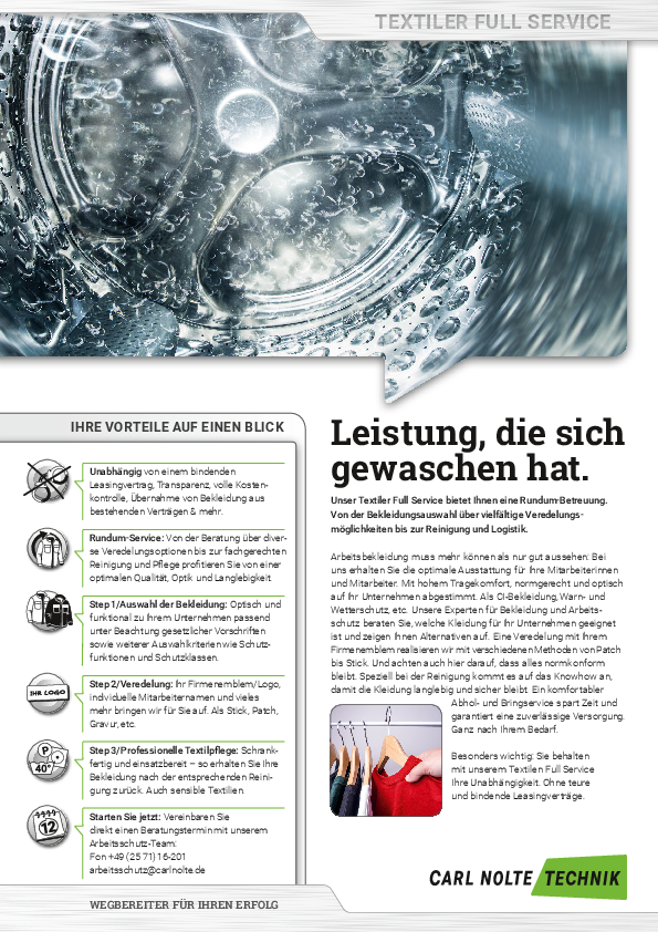 Flyer Textiler Full Service