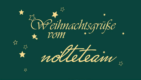 Text Weihnachtsgrüße vom nolteteam auf grünem Untergrund