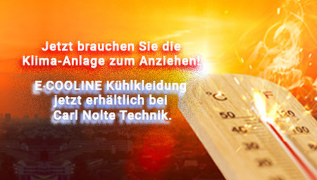 Rauchendes Thermometer mit Hinweis auf Kühlkleidung.