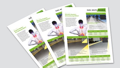 Titel Flyer über ergonomische Anti-Ermüdungsmatten