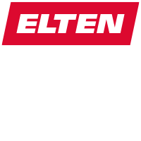 Rot-weißes Logo mit Text Elten