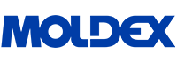 Logo Firma Moldex, dunkelblauer Schriftzug