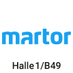 Logo Firma martor, hellblaue Schrift