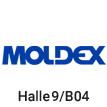 Logo Firma Moldex, dunkelblauer Schriftzug